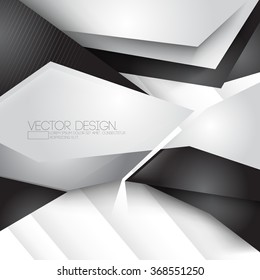 unusual geometric shape chrome metallic elements corporate business illustration