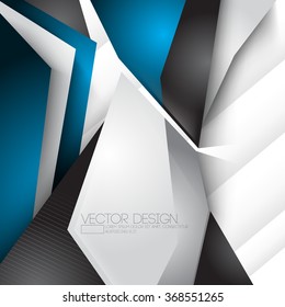 unusual geometric shape chrome metallic elements corporate business illustration