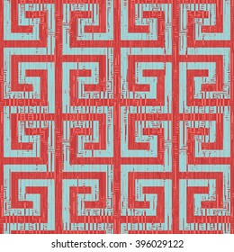 Unusual Greek key pattern seamless vector background tile