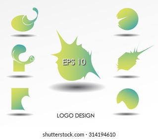 Unusual green and blue Icons Set - Isolated On White Background - Vector Illustration, Graphic Design Editable For Your Design.Logo gradient collection