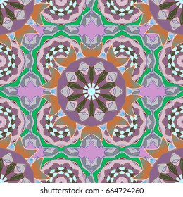 Unusual greeting in oriental boho chic style. Luxury floral pattern. Round flower ornament. Square invite template. Vector invitation with colored mandala design element. Decorative vintage print.