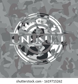 Unusual grey camo emblem. Vector Illustration.