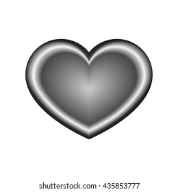Unusual heart icon. Flat vector illustration in black on white background. EPS 10