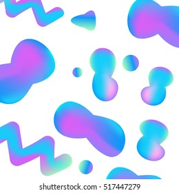 Unusual Holographic neon bright poster on white background