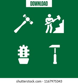 unusual icon. 4 unusual vector set. cactus and hammer icons for web and design about unusual theme