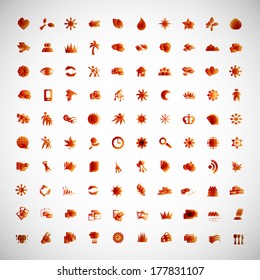 Unusual Icons Set - Isolated On Gray Background - Vector Illustration, Graphic Design Editable For Your Design.Collection Of New icons