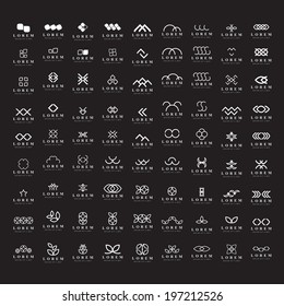 Unusual Icons Set - Isolated On Black Background - Vector Illustration, Graphic Design Editable For Your Design 