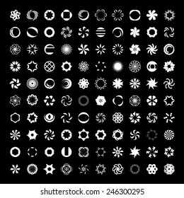 Unusual Icons Set - Isolated On Black Background - Vector Illustration, Graphic Design Editable For Your Design