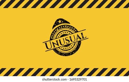 Unusual inside warning sign, black grunge emblem. Vector Illustration. Detailed.