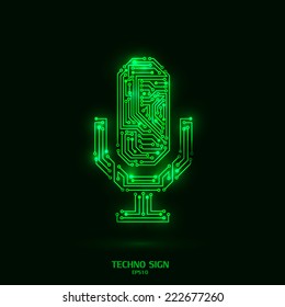 unusual isolated icon of microphone