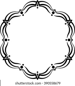 Unusual lace frame, decorative element with empty place for your text. Vector illustration.