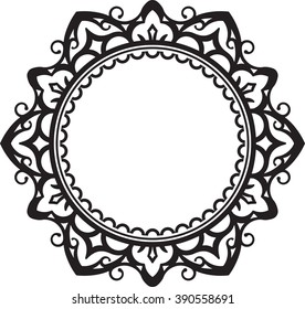 Unusual lace frame, decorative element with empty place for your text. Vector illustration.