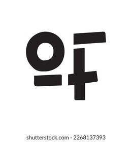 Unusual letter OF with rectangle logo design for your brand or business