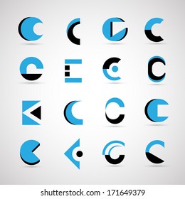 Unusual Letters Set - Isolated On Gray Background - Vector Illustration, Graphic Design Editable For Your Design. 