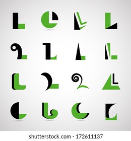Unusual Letters Set - Isolated On Gray Background - Vector Illustration, Graphic Design Editable For Your Design.