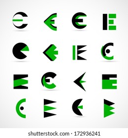 Unusual Letters Set - Isolated On Gray Background - Vector Illustration, Graphic Design Editable For Your Design.