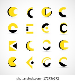 Unusual Letters Set - Isolated On Gray Background - Vector Illustration, Graphic Design Editable For Your Design.
