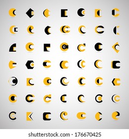 Unusual Letters Set - Isolated On Gray Background - Vector Illustration, Graphic Design Editable For Your Design.