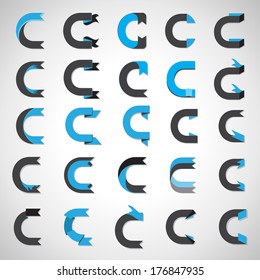 Unusual Letters Set - Isolated On Gray Background - Vector Illustration, Graphic Design Editable For Your Design.