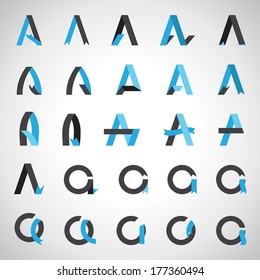 Unusual Letters A Set - Isolated On Gray Background - Vector Illustration, Graphic Design Editable For Your Design.