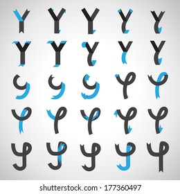 Unusual Letters Set - Isolated On Gray Background - Vector Illustration, Graphic Design Editable For Your Design.