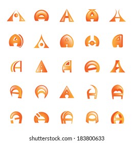 Unusual Letters A Set - Isolated On White Background - Vector Illustration, Graphic Design Editable For Your Design