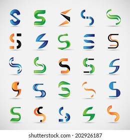 Unusual Letters Set - Isolated On Gray Background - Vector Illustration, Graphic Design Editable For Your Design  