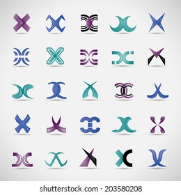 Unusual Letters Set - Isolated On Gray Background - Vector Illustration, Graphic Design Editable For Your Design 