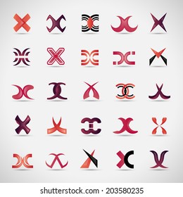 Unusual Letters Set - Isolated On Gray Background - Vector Illustration, Graphic Design Editable For Your Design 
