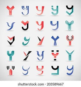 Unusual Letters Set - Isolated On Gray Background - Vector Illustration, Graphic Design Editable For Your Design 