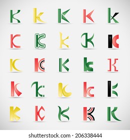 Unusual Letters Set - Isolated On Gray Background - Vector Illustration, Graphic Design Editable For Your Design 