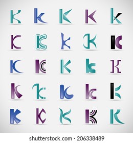 Unusual Letters Set - Isolated On Gray Background - Vector Illustration, Graphic Design Editable For Your Design 