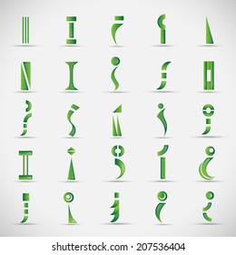 Unusual Letters i Set - Isolated On Gray Background - Vector Illustration, Graphic Design Editable For Your Design 