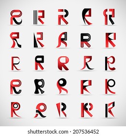 Unusual Letters Set - Isolated On Gray Background - Vector Illustration, Graphic Design Editable For Your Design 