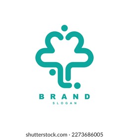 unusual linear tree logo design stock vector