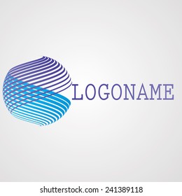 Ungewöhnliches Logo-Design mit Streifen. Vektorgrafik.