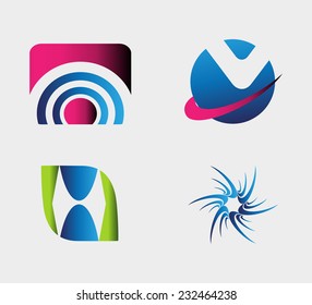 Unusual logo Set Graphic Design Editable For Your Design 