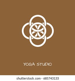 Unusual Logo In Simple Arabic Style  For Yoga Studio, Holistic Center And Alternative Medicine 