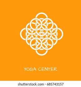 Unusual logo in simple arabic style  for yoga studio, holistic center and alternative medicine 