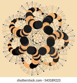 Unusual mandala. Complicated geometrical illustration. Logo template. Arabic, Indian, ottoman motifs.