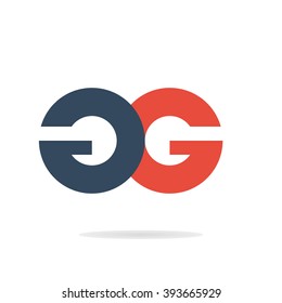Unusual minimal monogram G and G. Business logo template