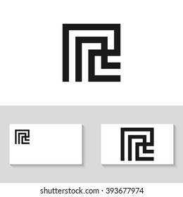 Unusual minimal monogram R. Business logo template