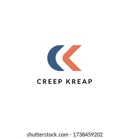 Unusual minimalistic monogram C and K. CK Vector logo