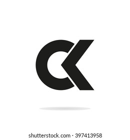 Unusual minimalistic monogram C and K. Business logo template. C and K logo. C and K icon. CK logo. CK icon. Vector logo