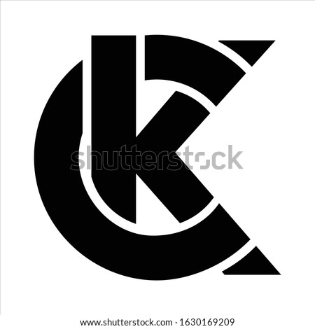 Unusual minimalistic monogram C and K. Business logo template. C and K logo. C and K icon. CK logo. CK icon. Vector logo
 Stok fotoğraf © 