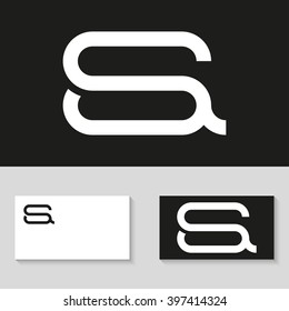 Unusual minimalistic monogram S and A. Business logo template. S and A logo. S and A icon. SA logo. SA icon. Vector logo