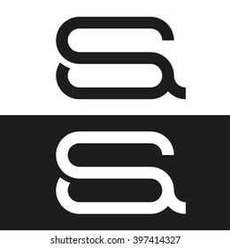 Unusual minimalistic monogram S and A. Business logo template. S and A logo. S and A icon. SA logo. SA icon. Vector logo