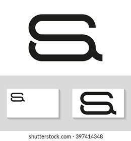 Unusual minimalistic monogram S and A. Business logo template. S and A logo. S and A icon. SA logo. SA icon. Vector logo