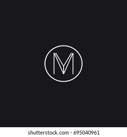 Unusual modern creative circular shaped artistic black and white color MY M Y initial based letter icon logo.