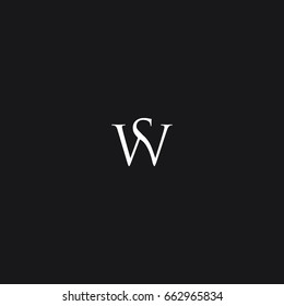 Unusual Modern Creative Stylish Connected Fashion Brands Black And White Color SW W S Initial Based Letter Icon Logo.